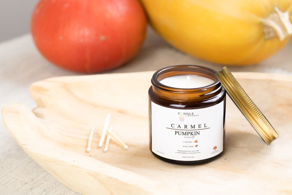 Candle of wishes / Caramel Pumpkin