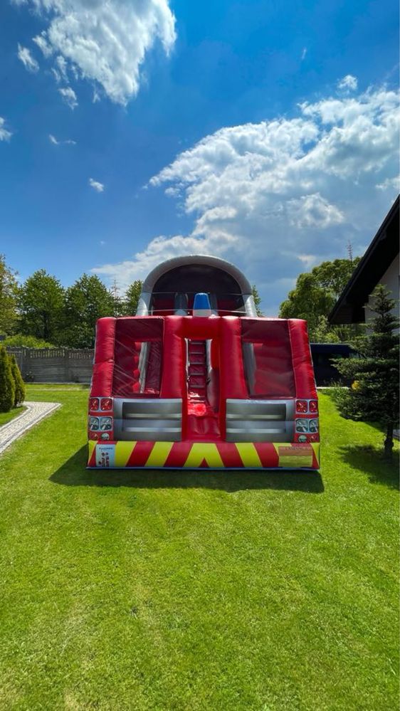 NOWOŚĆ Duża zjeżdżalnia 8x6m „Strażak” dmuchaniec cały dzień wynajem