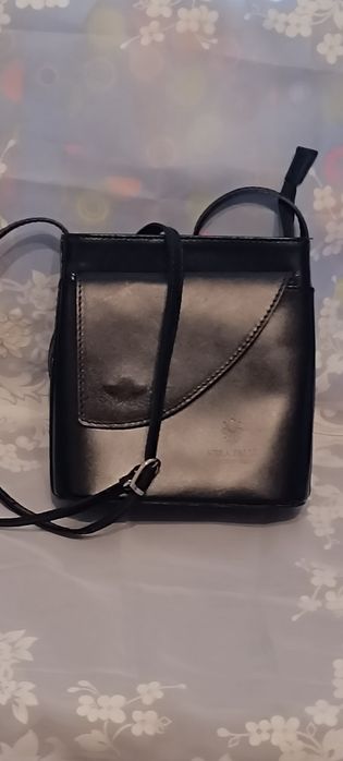 Элегантная сумка клатч Италия Sebactiana из натуральной кожи чёрная