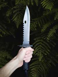 Тактический, охотничий нож с гравировкой (Черный)