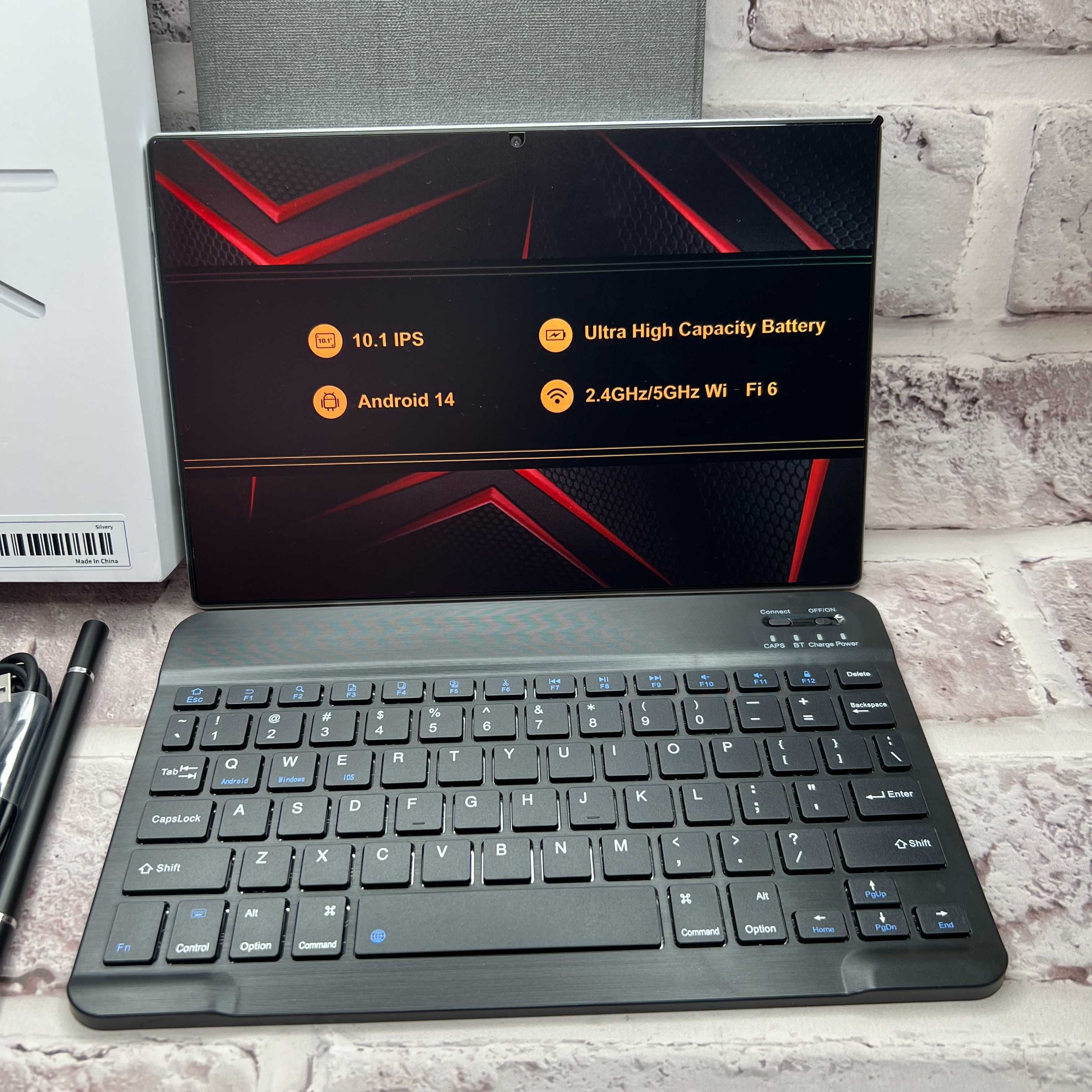 Планшет 10,1 12/128Gb, 6000 мач, Андроїд 14, Wi-Fi з Клавіатурою