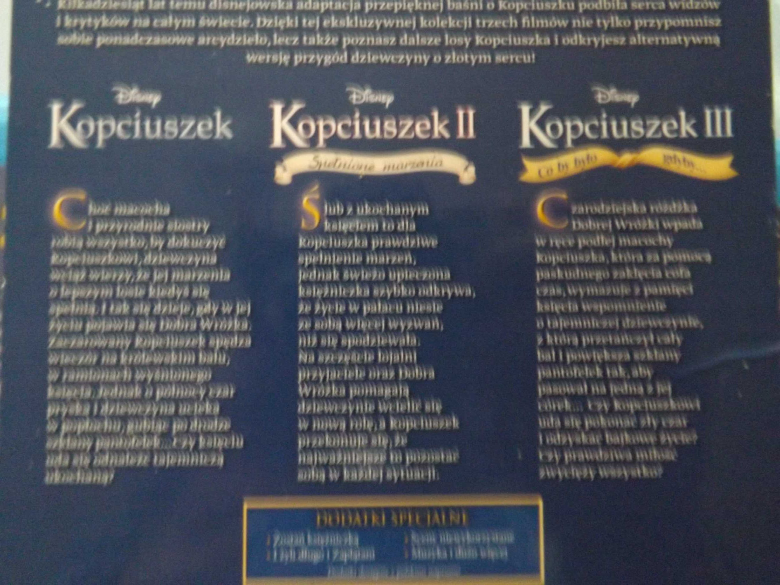 Kopciuszek  3 płyty blu ray trylogia film bajka