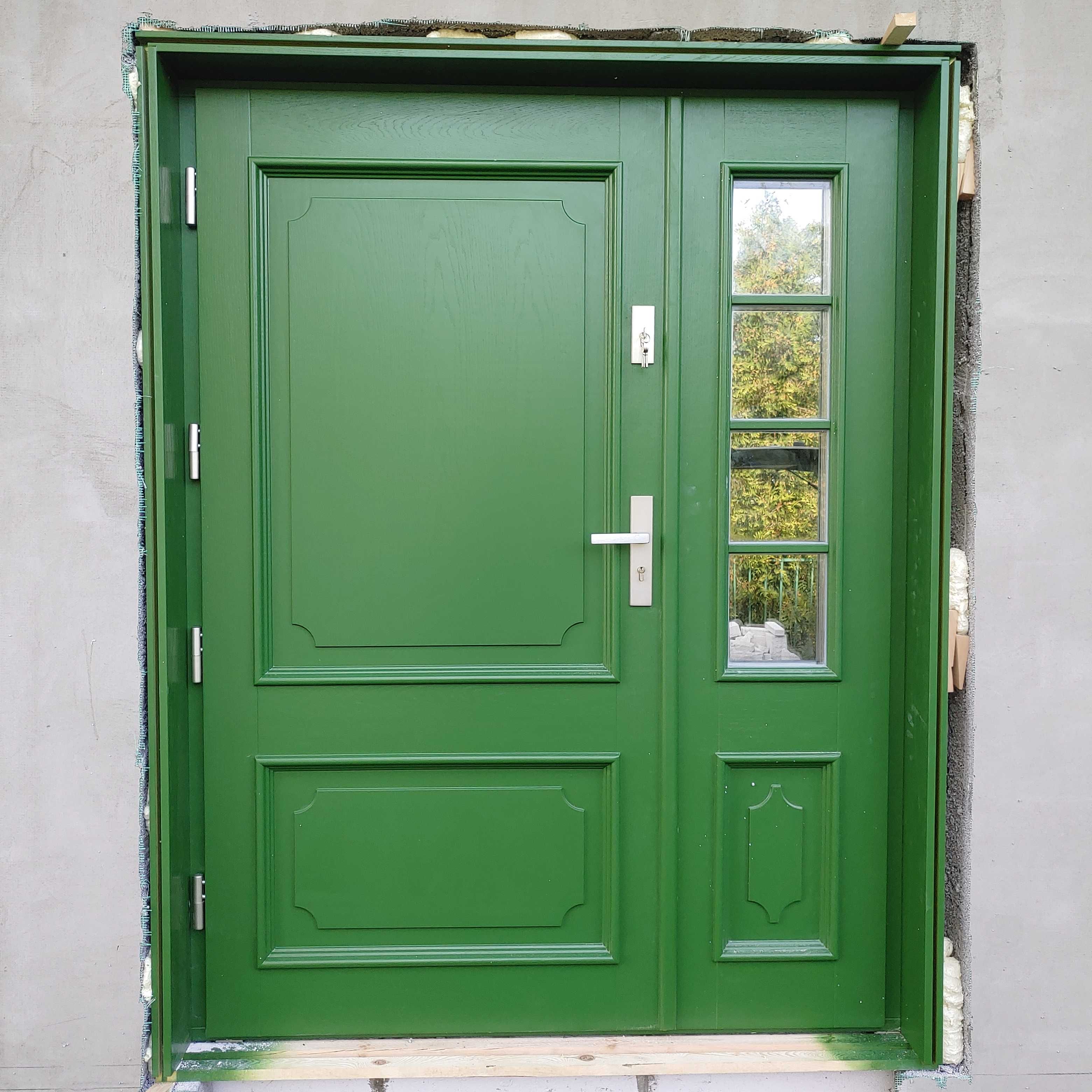 Drzwi zewnętrzne wejściowe drewniane dostawa gratis