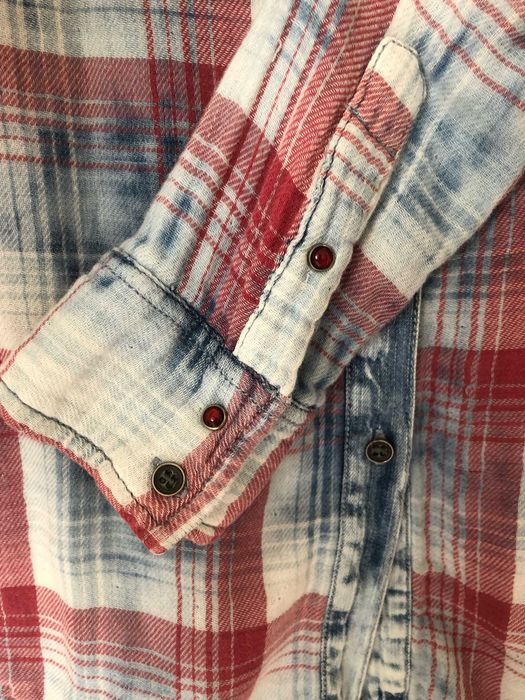 Koszula w niebiesko-czerwoną kratkę z długim rękawem, Pull&Bear