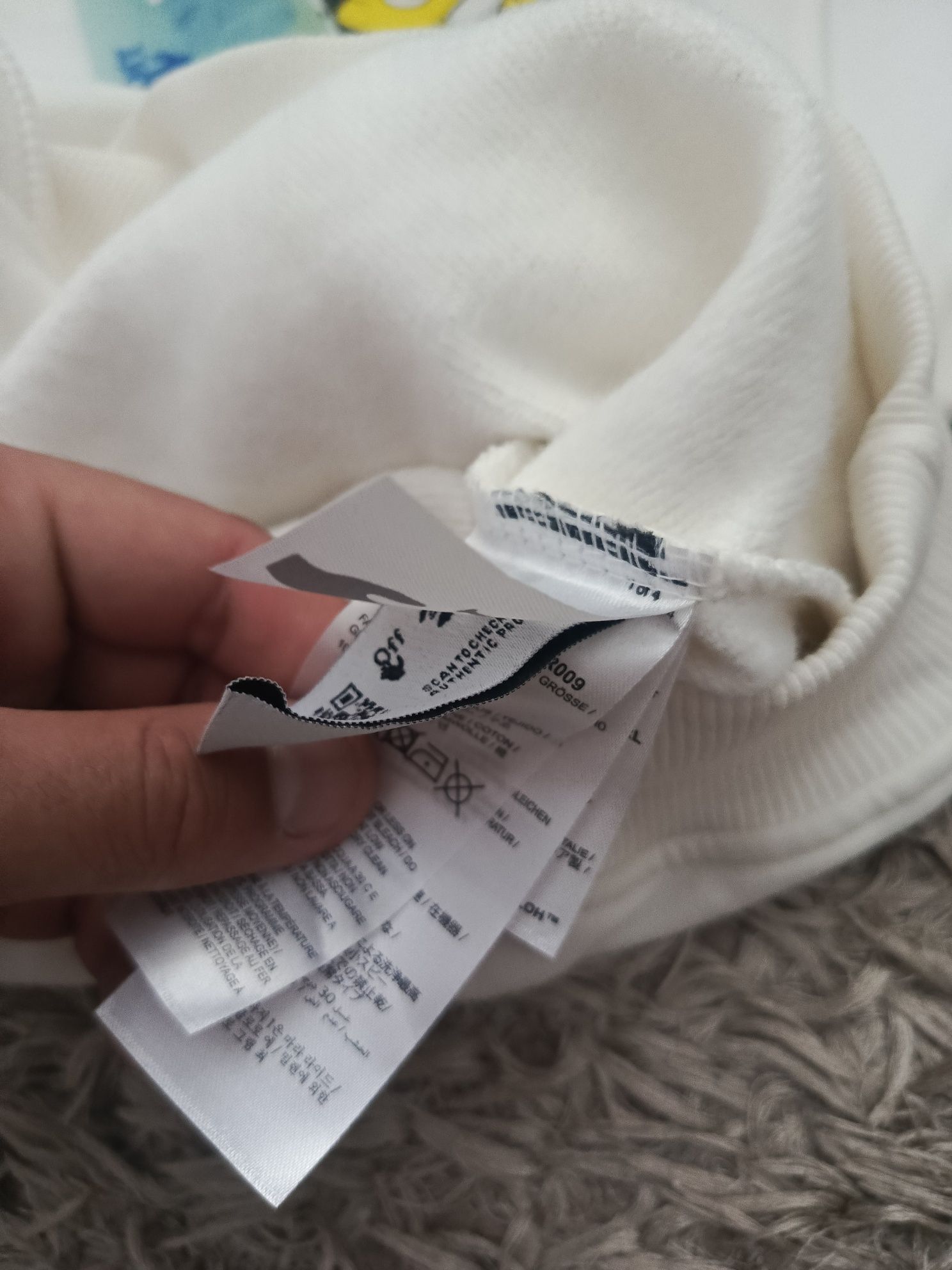 Biała męska bluza Off-white rozm L Nowa TOP!