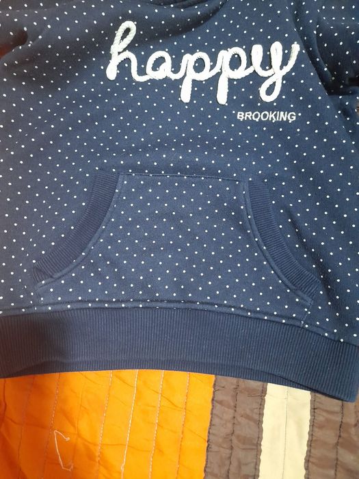 Camisola sweatshirt azul às bolinhas brancas tamanho 7/8 anos brooking