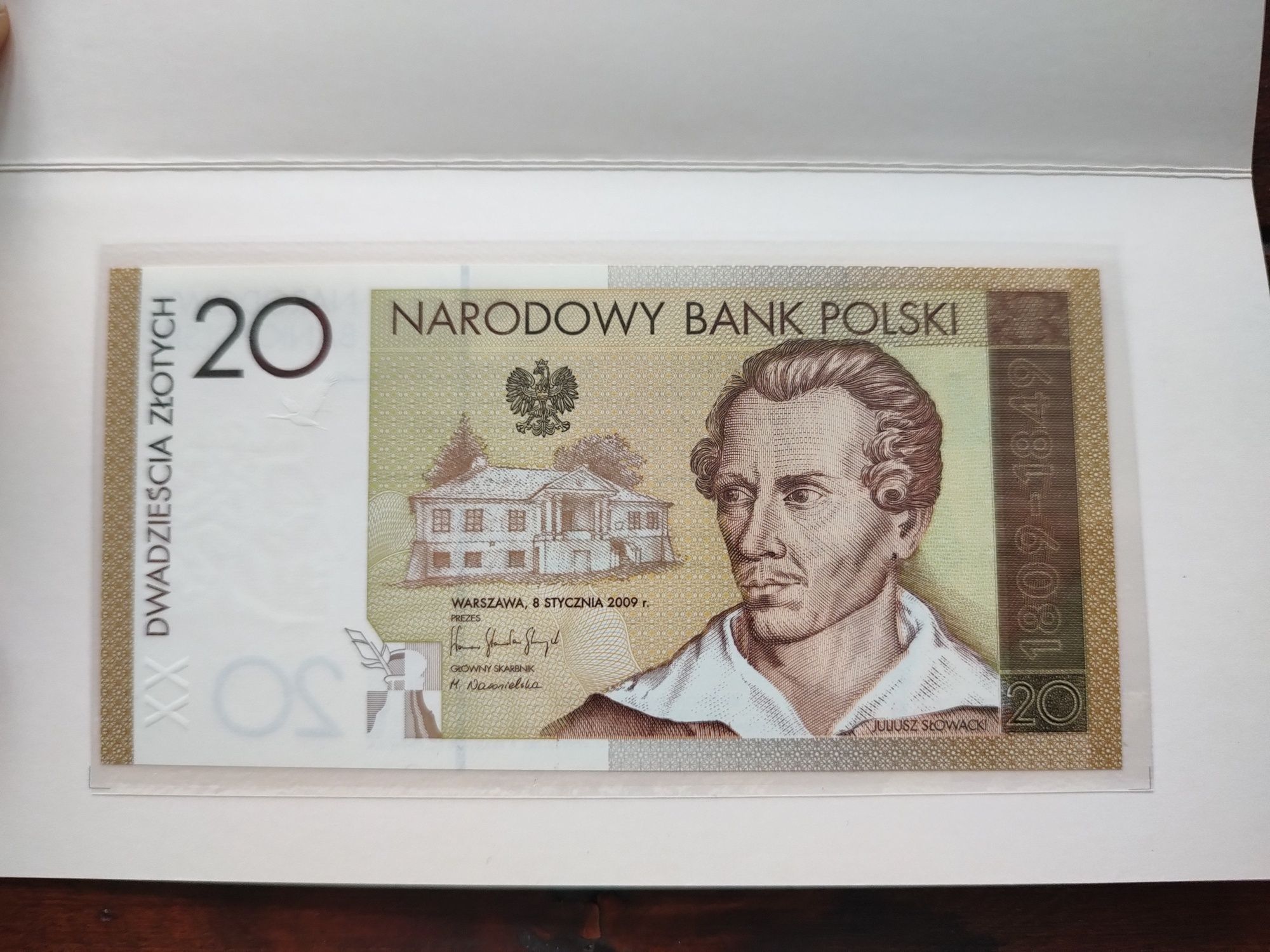 Banknot 20 zł 200 rocz. ur. Juliusza Słowackiego