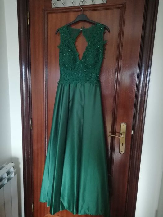 Vestido de gala verde escuro como novo