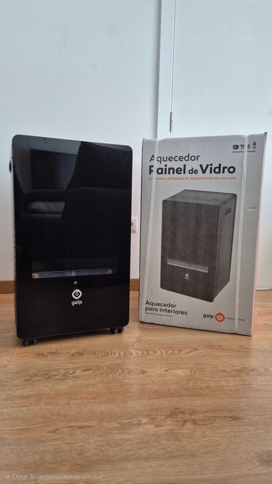 Aquecedor Painel de Vidro - preto - GALP Inclui uma nova garrafa Pluma