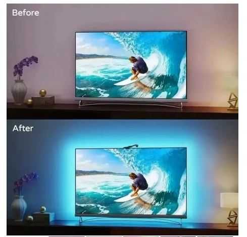 system AMBILIGHT TAŚMA LED Podświetlająca rgb 5m do TV 40-85'' kamera