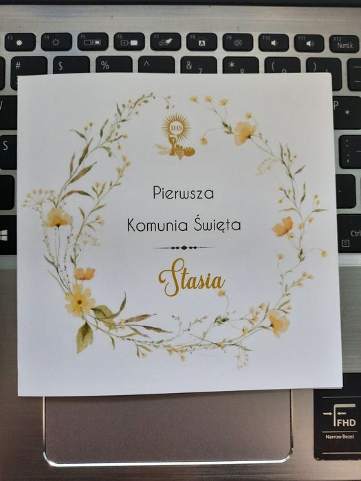 Zaproszenia na komunię/chrzest