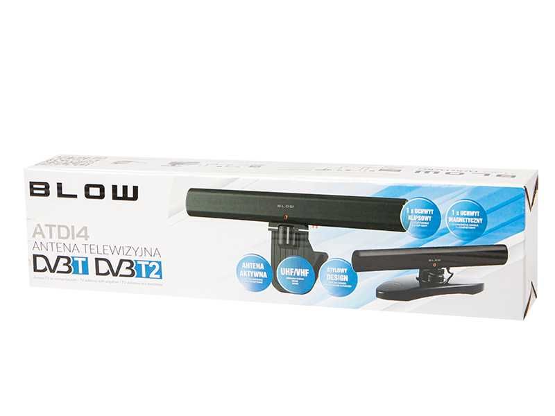 Antena DVB-T  ATD14 aktywna wewnętrzna/zewnętrzna z magnesem i klipsem