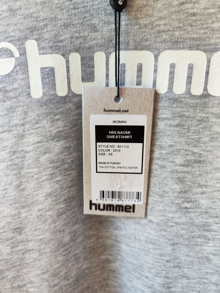 Bluza oversize bawełniana pętelkowa Hummel, rozmiar XS, nowa z metką,