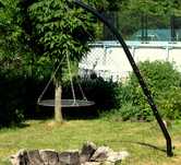 Grill obrotowy, żuraw, ruszt 70 cm ze stali nierdzewnej nad ognisko