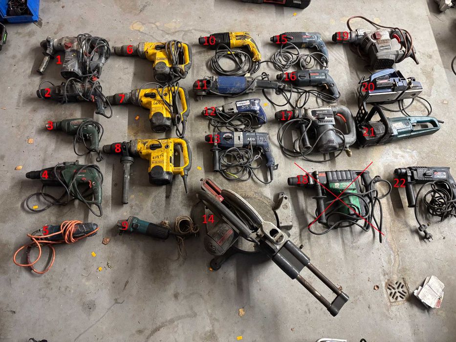 Elektronarzędzia, młotki udarowe, wiertarki Inne (MAKITA DEWALT BOSCH)