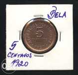 Espadim - Moeda 5 Centavos de 1920 - Escassa