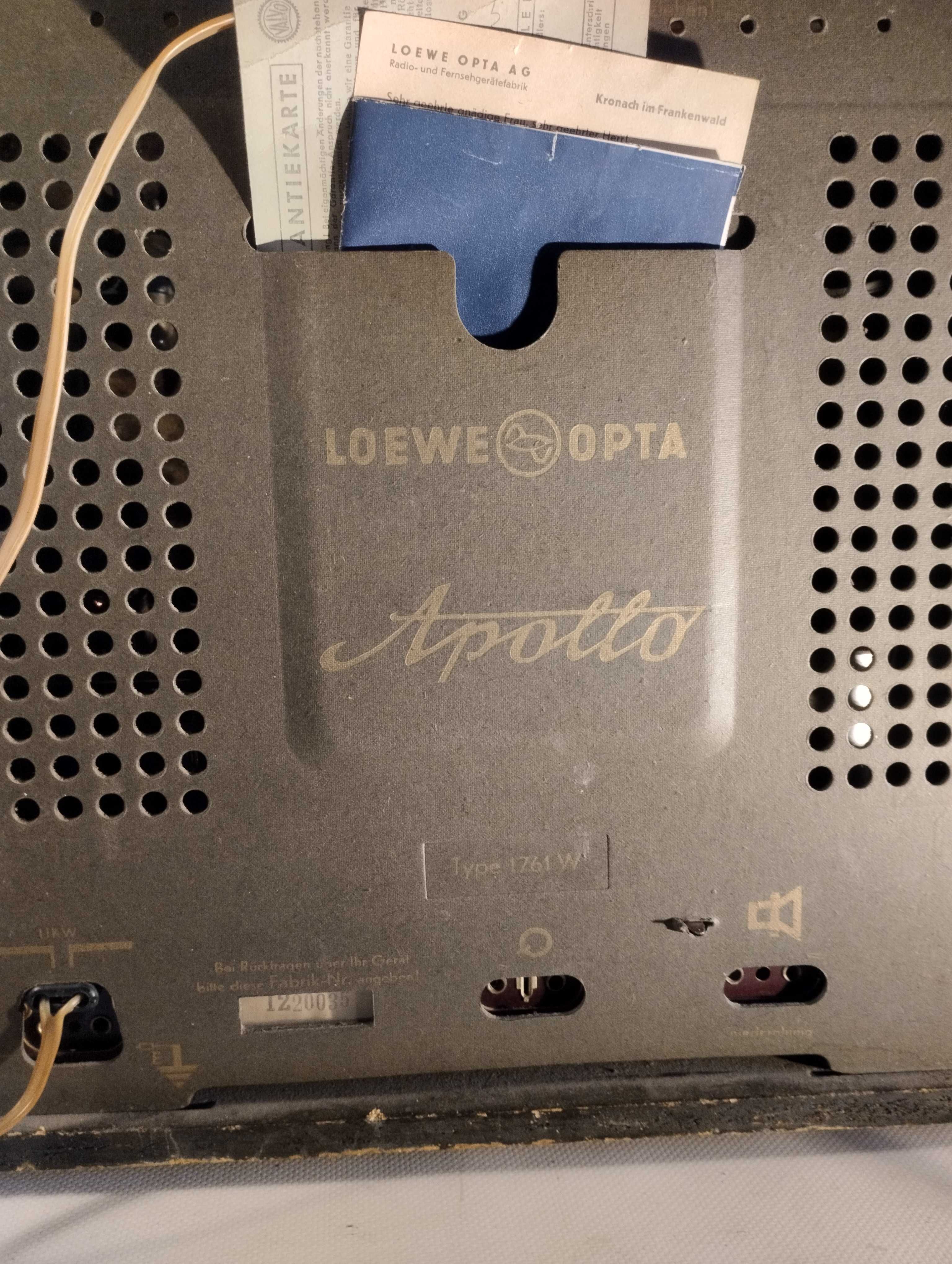 Radio Lampowe Sprawne Loewe Opta Apollo 1761W lata 50