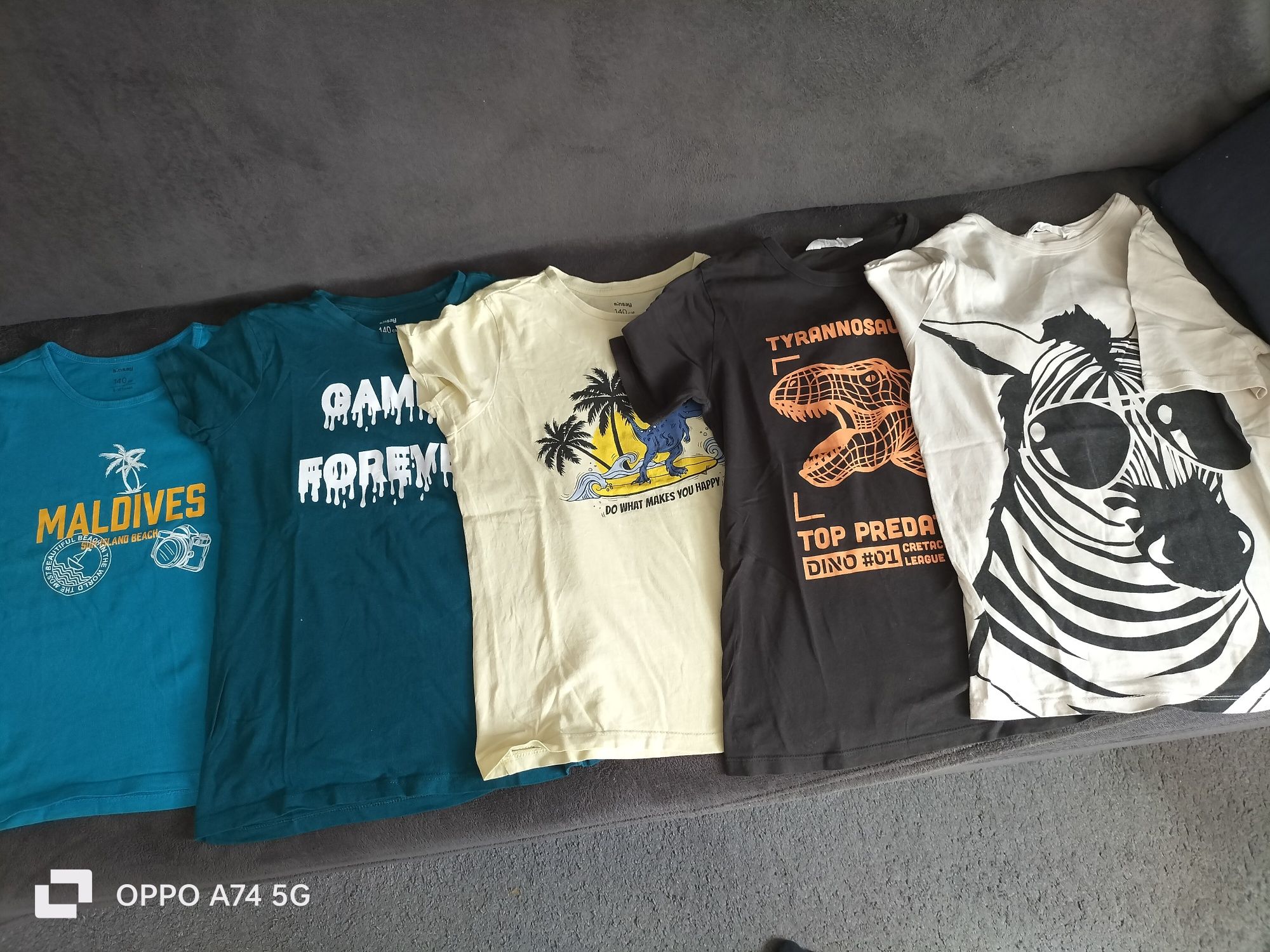 T-shirty,koszulki krótki rękaw dla chłopca zestaw 5 szt,r 140