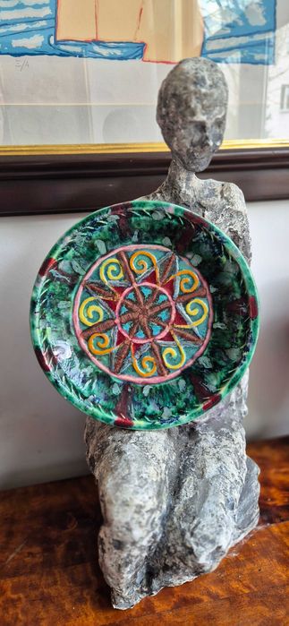 Talerz patera HB Quimper Quillivic
ceramika szkliwiona lata 50 XXw.