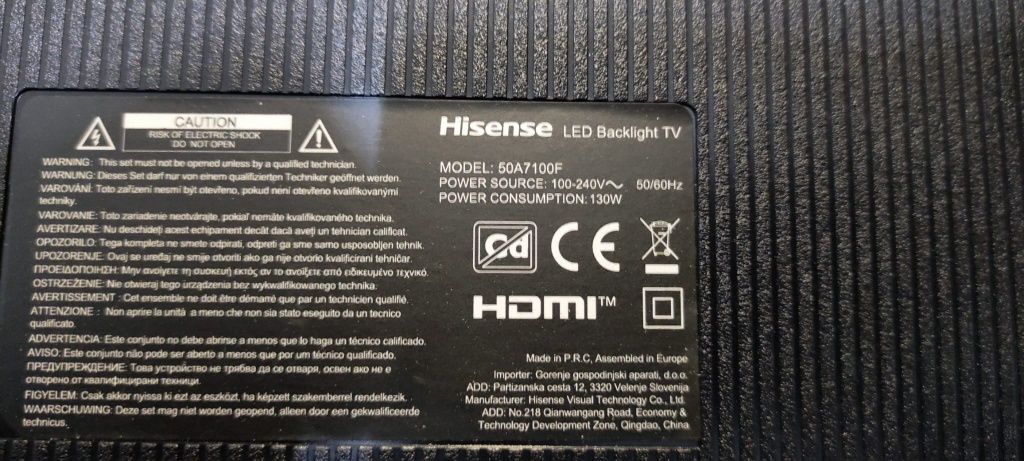 Peças de TV Hisense 50A7100F