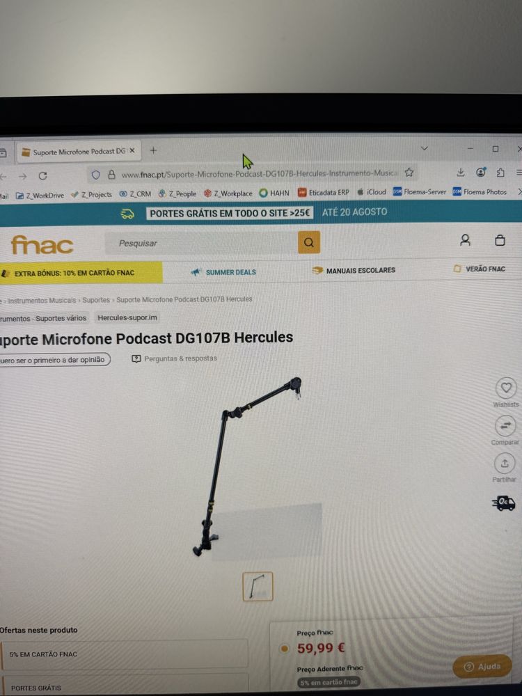 Microfone HyperX DuoCast e Suporte Podcast Hercules DG107B