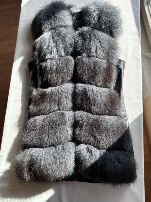 Жилет песець та шкіра