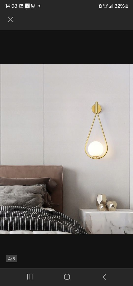 Kinkiet lampa kula mleczna 2szt