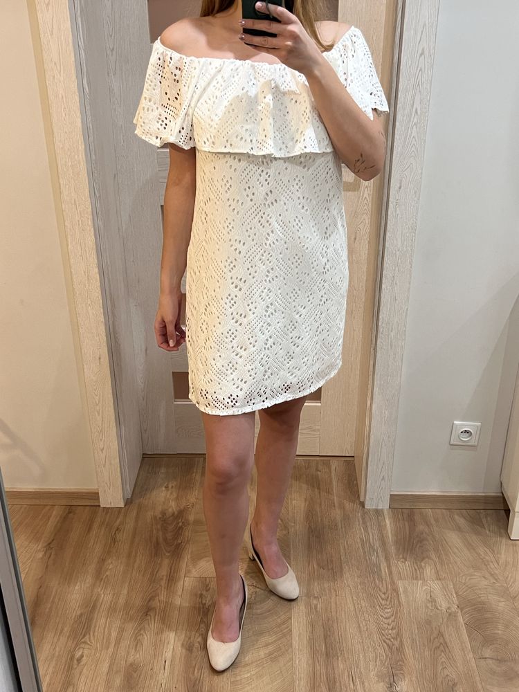 Hiszpanka z Mohito Biała koronkowa sukienka mini panieński wesele boho