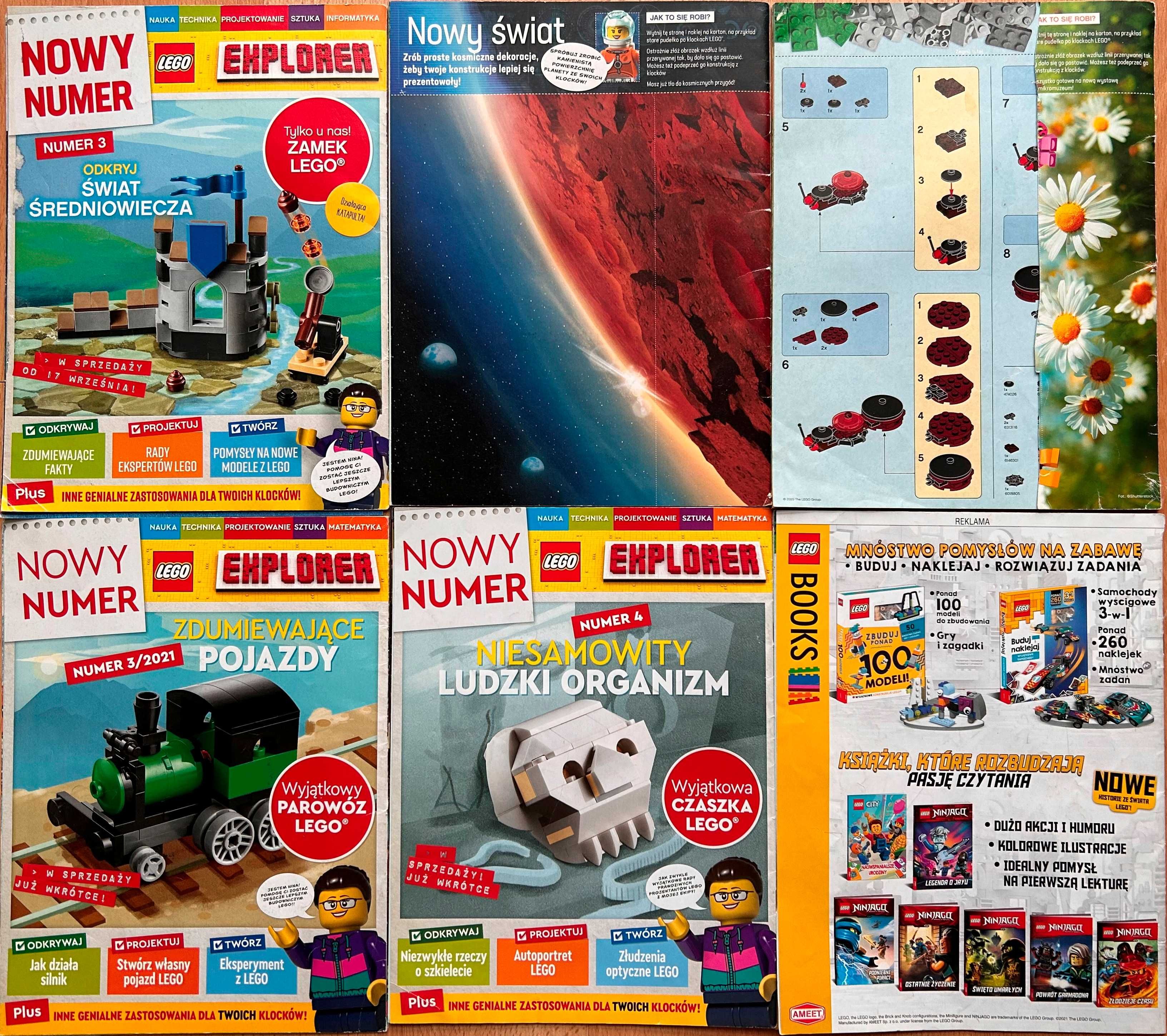 Magazyn Lego Explorer - 6 numerów (niekompletne, bez klocków) -używane