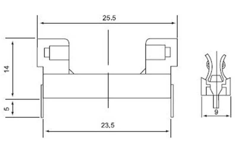 5szt. GNIAZDO bezpiecznika fi 5x20mm THT 6,3A 250V AC DC