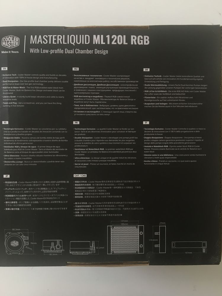 CPU AMD Ryzen 7 2700X + Cooler Masterliquid ML120L RGB