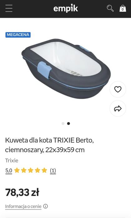 Duża kuweta Trixie Berto/ dwе kuwety i kratka