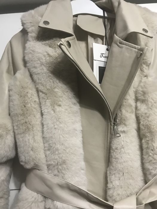 Futerko grube na zimę jesień i wiązane beżowe okazja super milutki