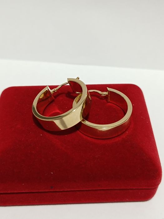 Złote kolczyki koła szerokie średnica 2,5cm, złoto próby 585