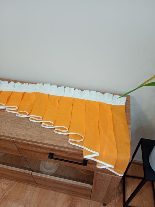 Pomarańczowy plisowany lambrekin 200x70