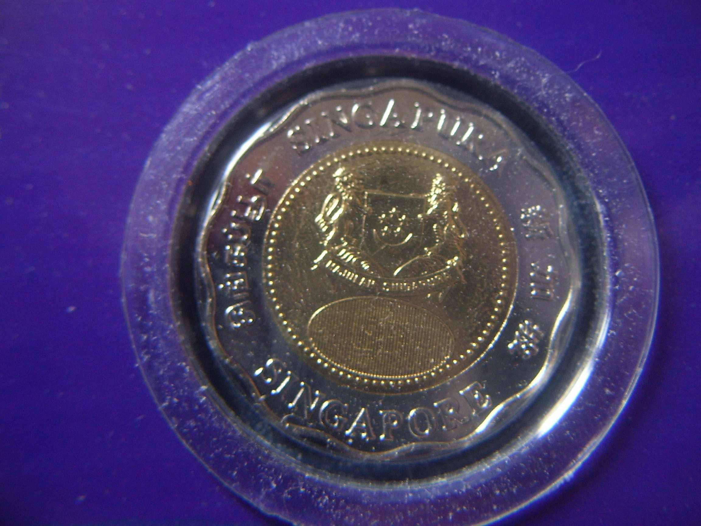 Stare monety Książka Set 2000 Singapur 5 dolar i 2 dolar stan menniczy