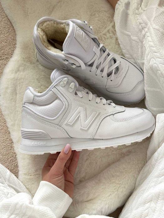 Кросівки New Balance 574 White Fur Хутро / кроси Ню Беленс 574 білі
