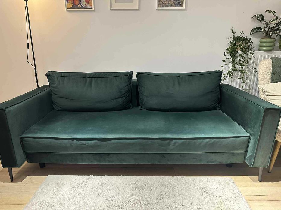 Sofa rozkładana butelkowa zieleń TERRA