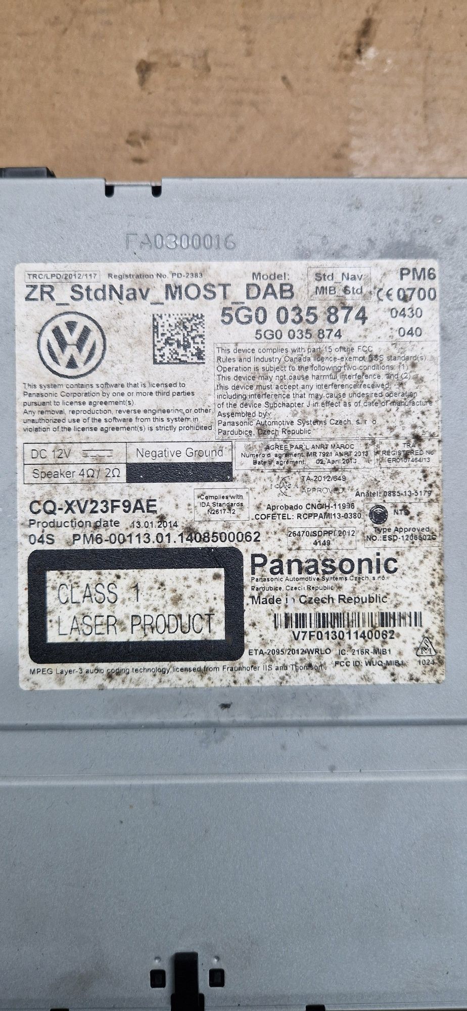 Radio czytnik vw golf VII 5G0035.874