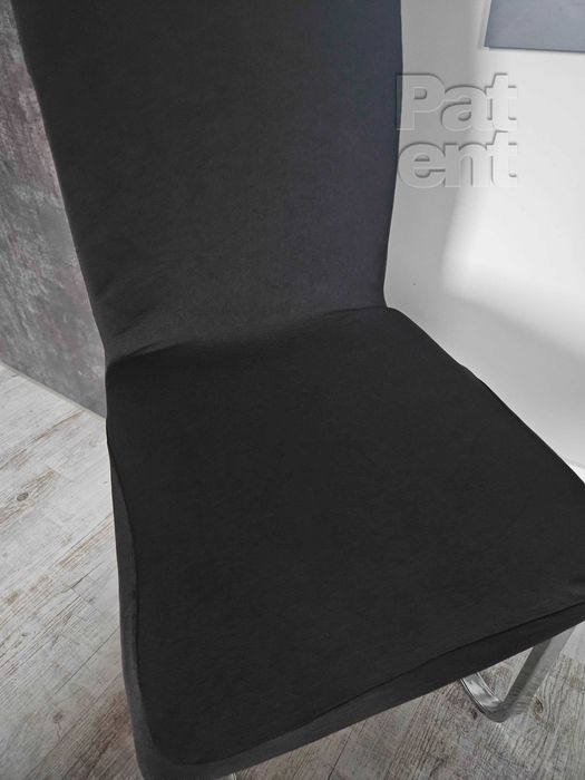 Czarne uniwersalne elastyczne pokrowce na krzesła 4 sztuki komplet
