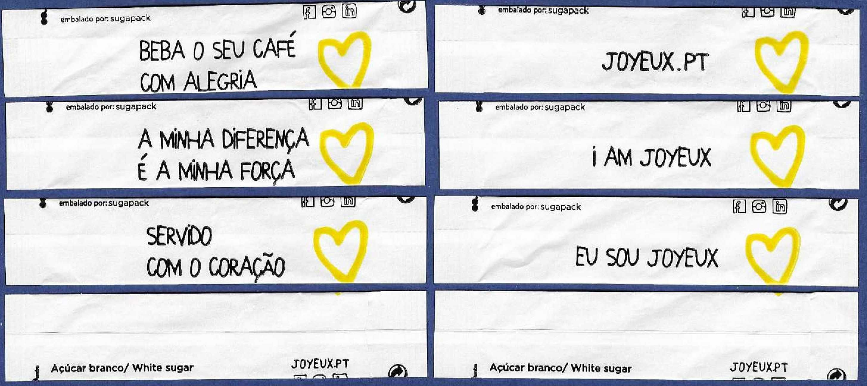 Pacotes de Açúcar - Série Joyeux Cafés-Restaurantes