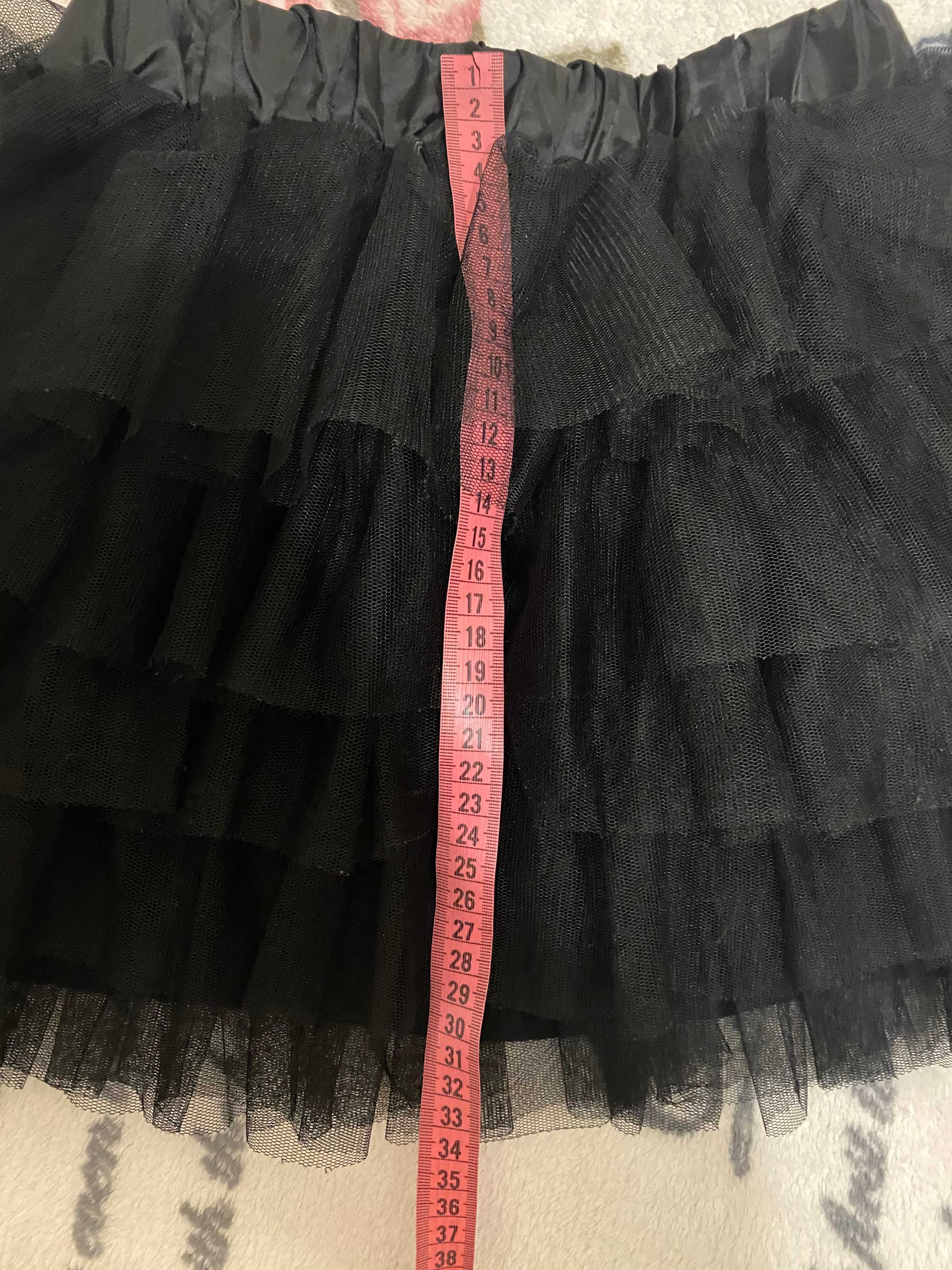 Черная фатиновая юбка 128-140 см