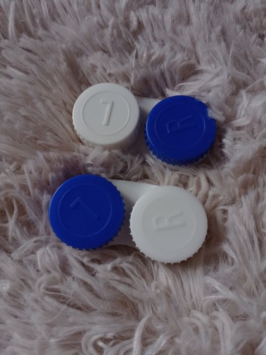 Małe przenośne etui na soczewki 2 sztuki pokrowiec pudełko biżuteria