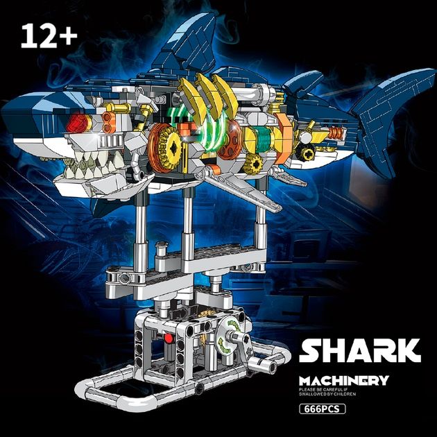 Конструктор BauTech Механічна іграшка-акула Синій
