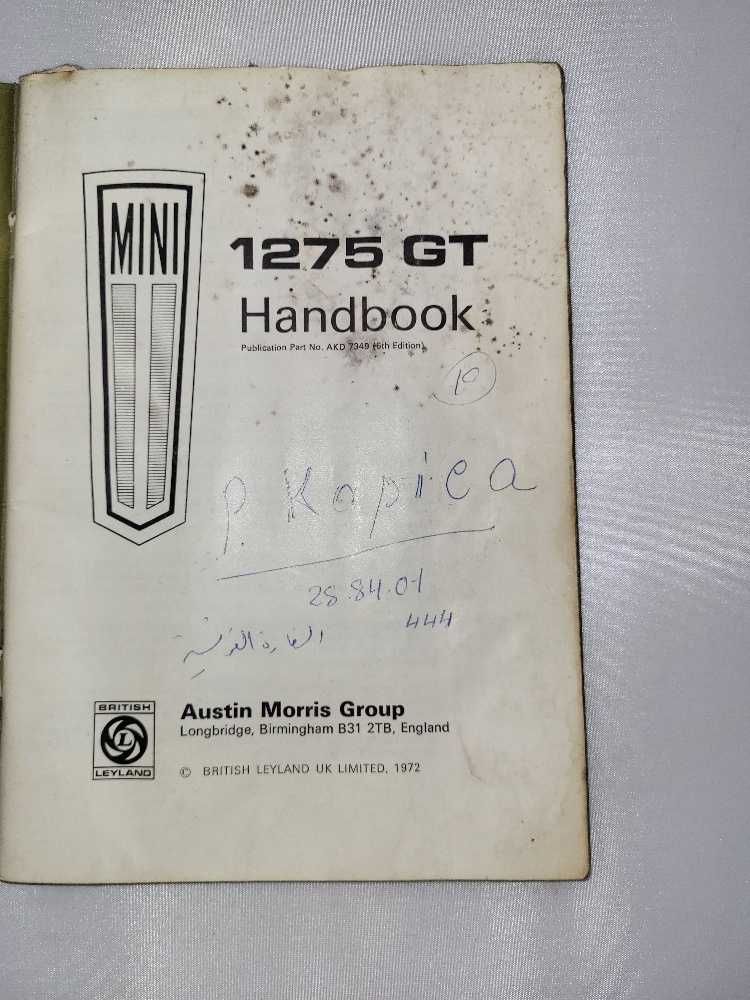 Instrukcja obsługi MINI 1275 gt 1972 r KB