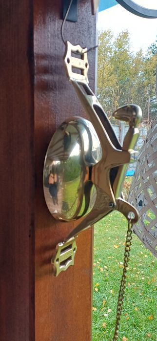 Vintage dzwonek ścienny mosiądz S.F.Co. lata 80-90