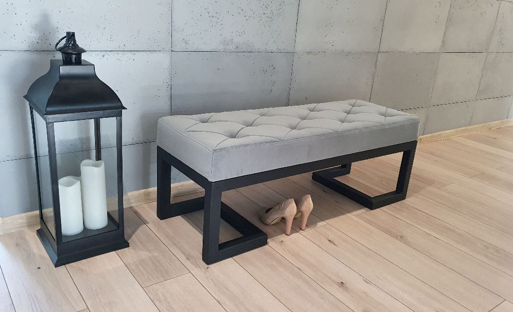 Ławka Loft 3 siedzisko tapicerowane do przedpokoju 110x40cm