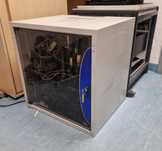 Szafa Rack 12U 600x500 szara drzwi szklane, dzielona.