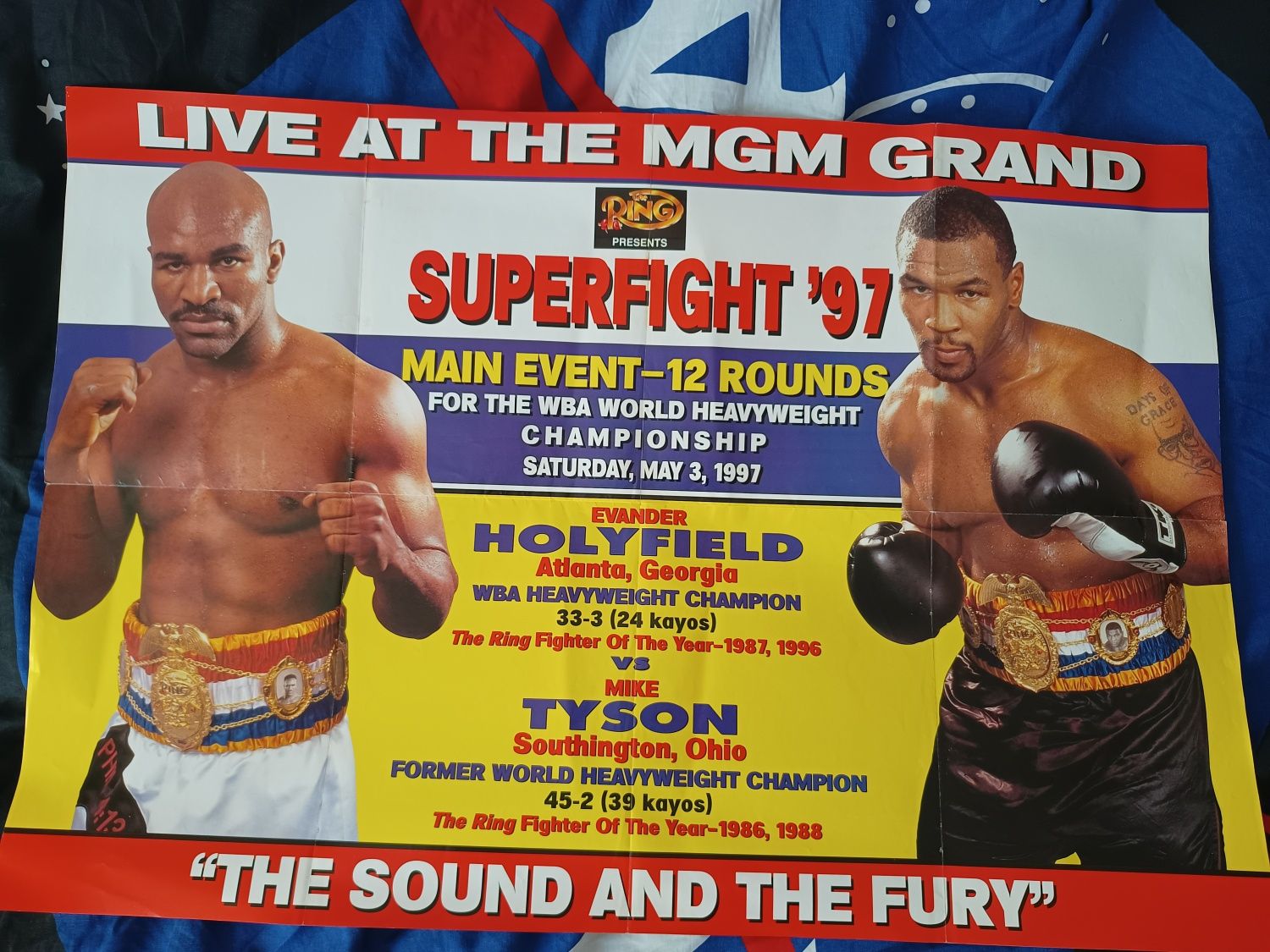 Plakat z katalogu,,the ring,, z 1997 Holyfield vs Tyson