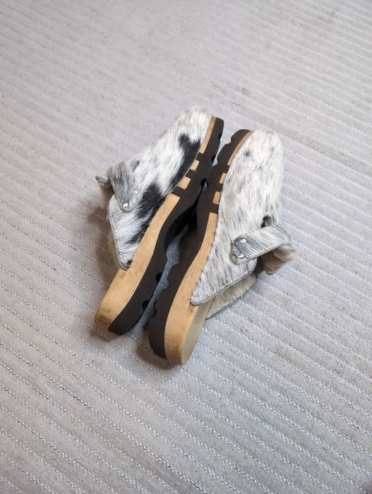 Сабо шльопанці 42р. 27см Devich шкіряні з хутром